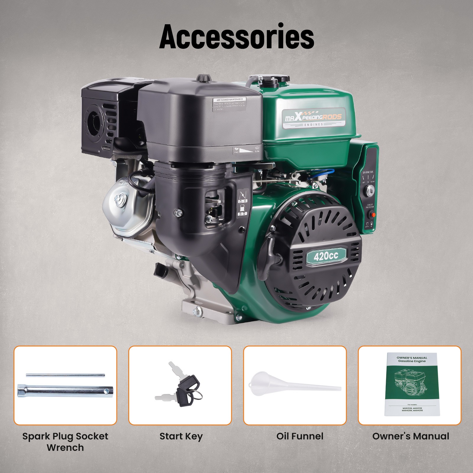 420cc Gasoline Electric Start Engine Motor Horizontal 4 Stroke For Mini-Bike