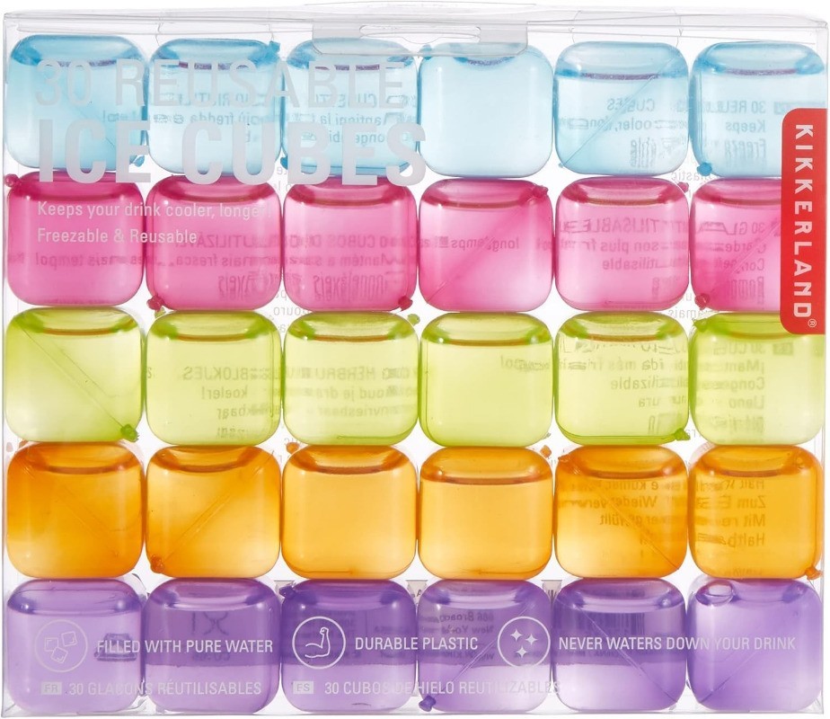 Reusable Ice Cubes Set of 30 Multicolor