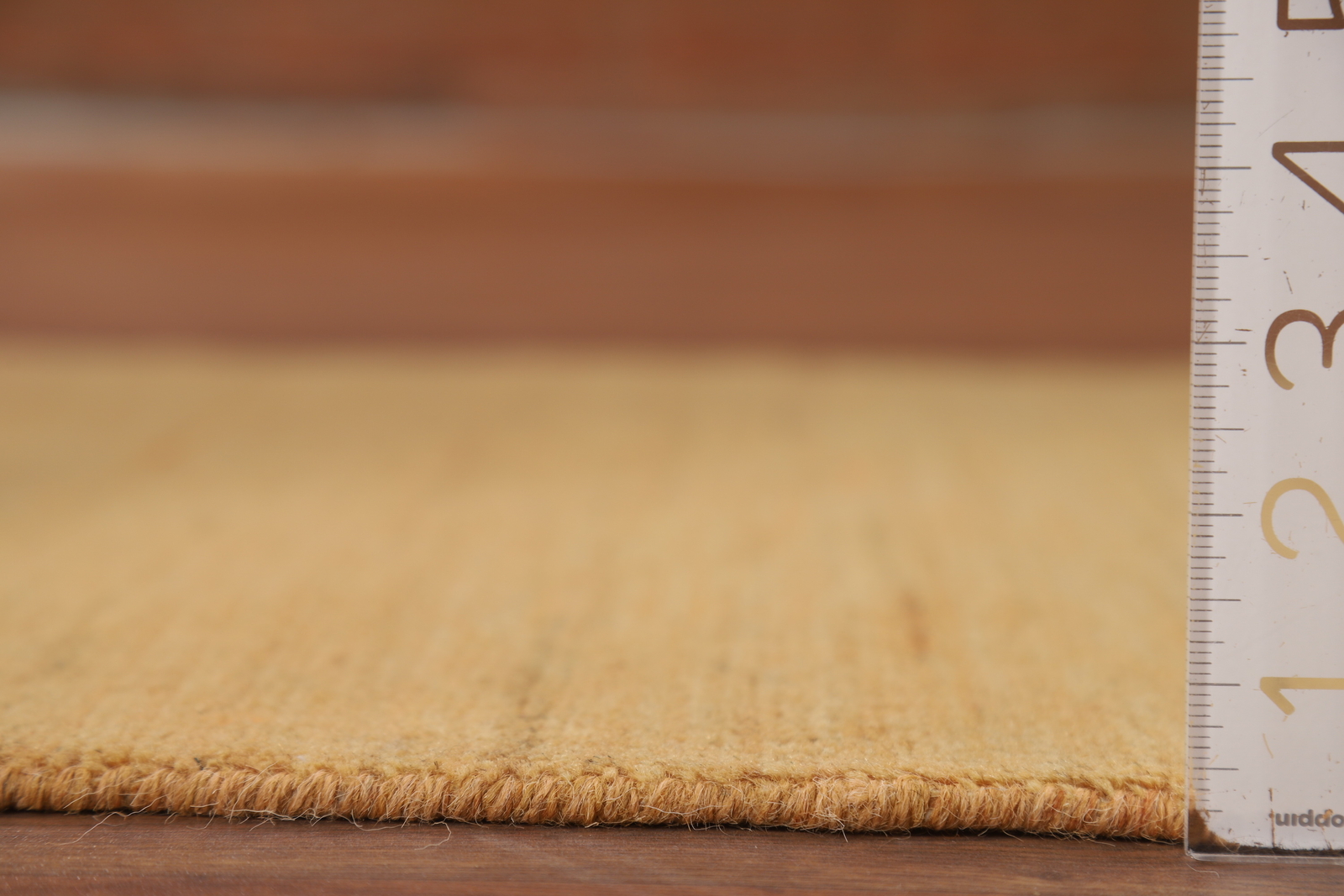 Versatile Gabbeh Solid Design Peach Wool Modern Foyer Rug Ideal for Any Room 3×4
