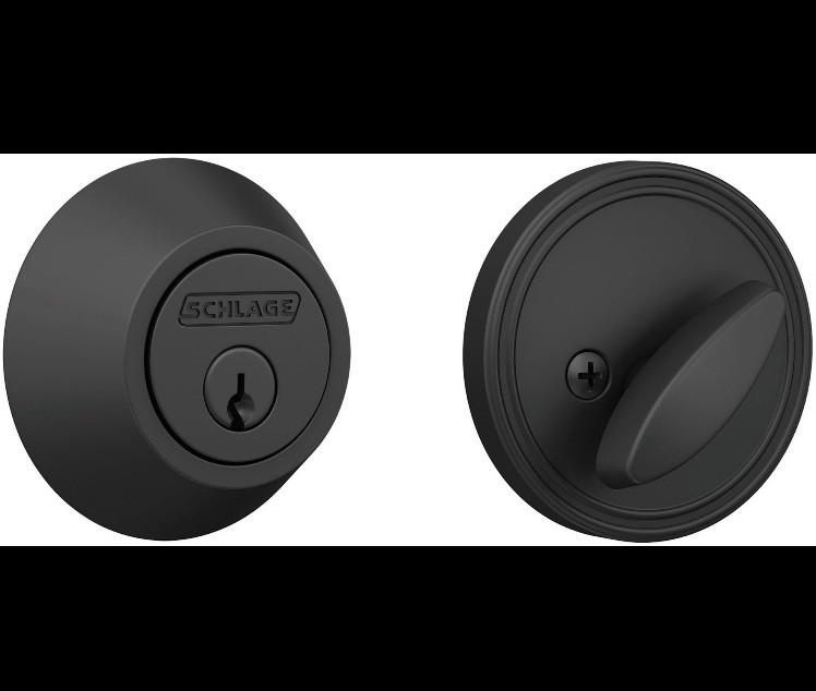Schlage JD60-622, Single Cylinder Deadbolt (Formerly Dexter), In Matte Black