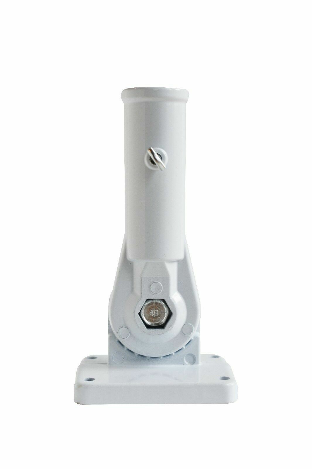 Wall Mount Flag Pole Bracket Heavy-Duty Aluminum with Adjustable Design (White)