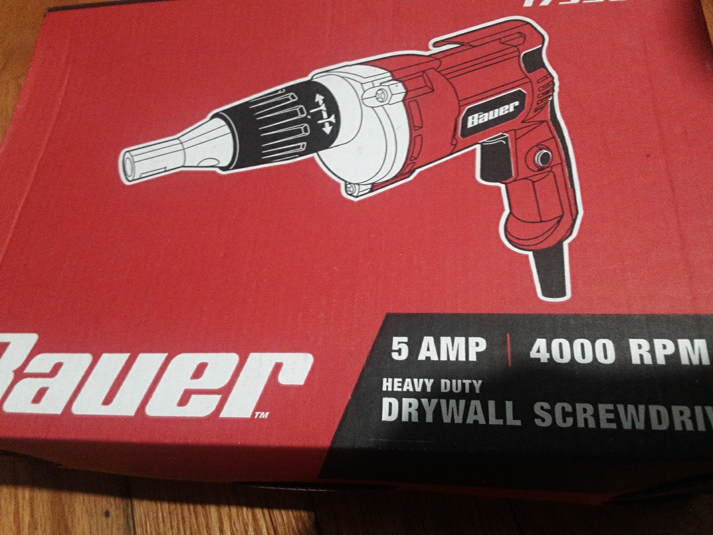 BAUER 1793E-B 5 Amp 4000 RPM Variable Speed Drywall Gun Adj. Nose & Reverse