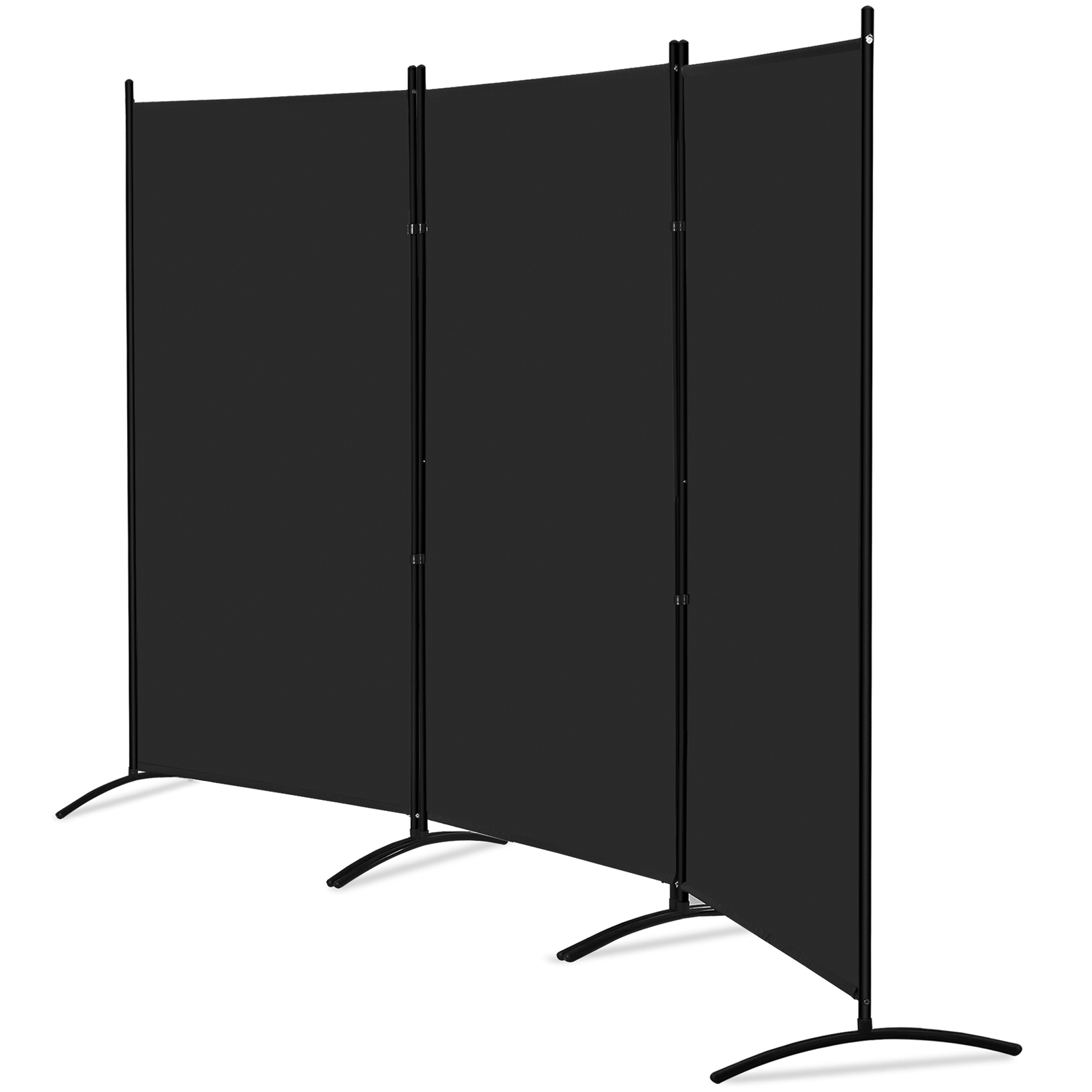 3 Panel Room Divider 6 FT Tall Folding Privacy Screens Partition Separator Black