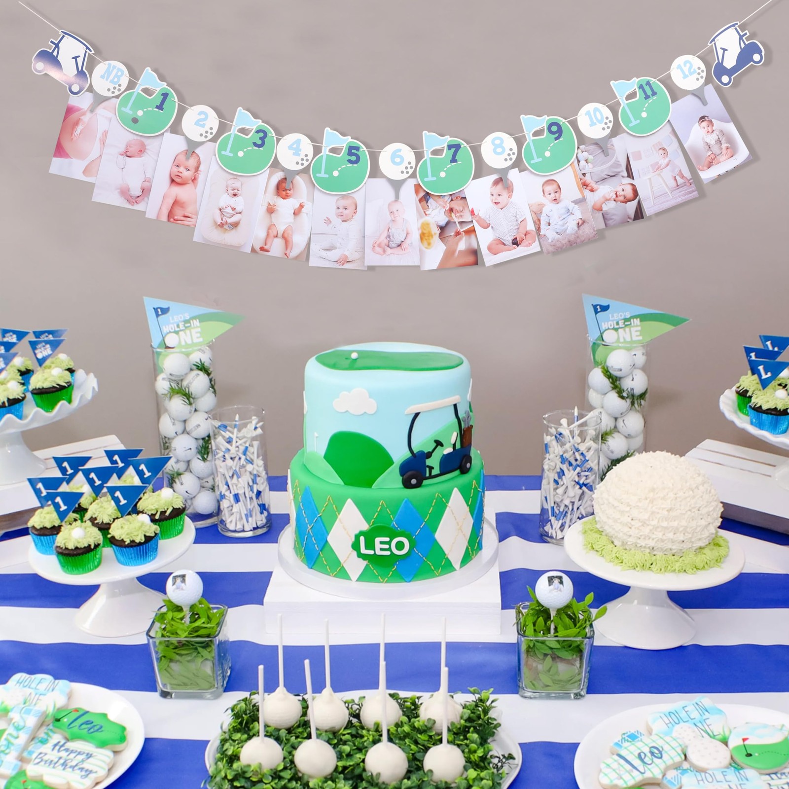 Hole In One First Birthday – Golf 1st Birthday DecorationsGolf 12 Month Photo.