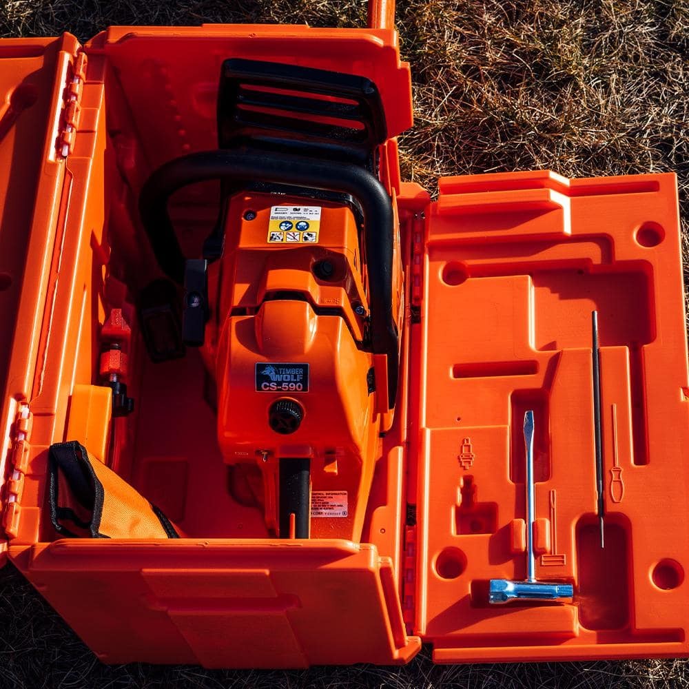 Toughchest 24 In. Chainsaw Carrying Case Tool Box with Storage for Oil and Outdo