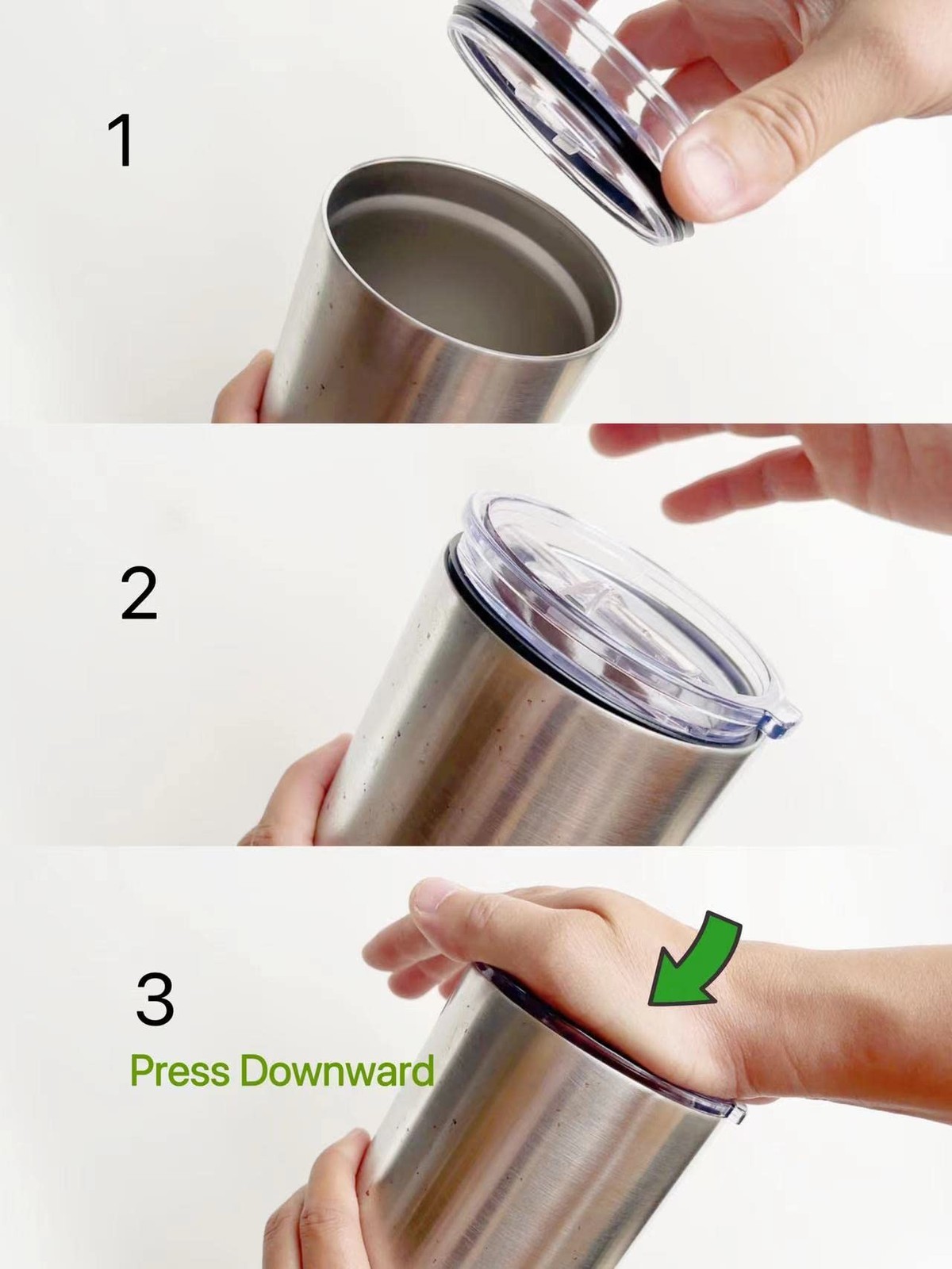 2 Replacement Lids for Stainless Steel Tumbler Travel Cup – Fits OF Inner dia…