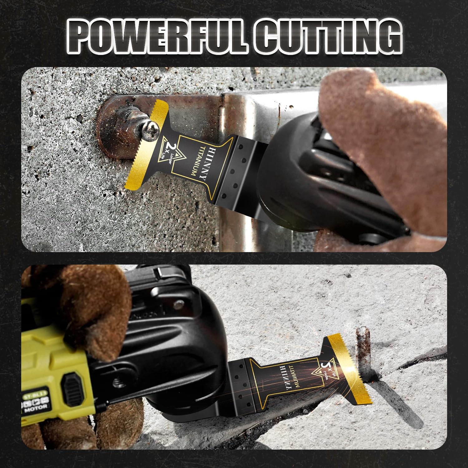 Titanium Oscillating Tool Blades Universal Saw Multitool Kits Metal Wood 3 Pcs