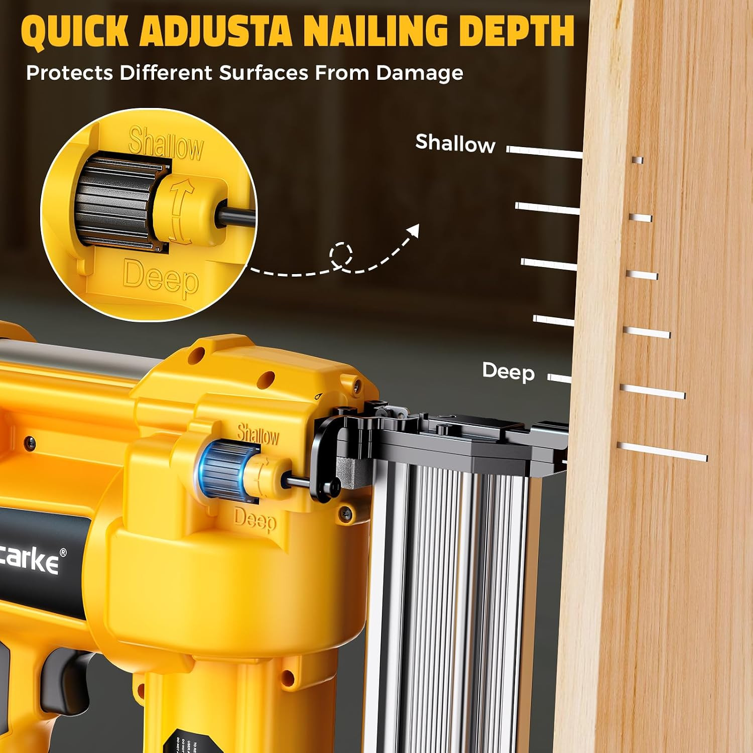 Cordless 2″ Brad Nailer Compatible with Dewalt 20V Battery(Tool Only), 2 in 1 El