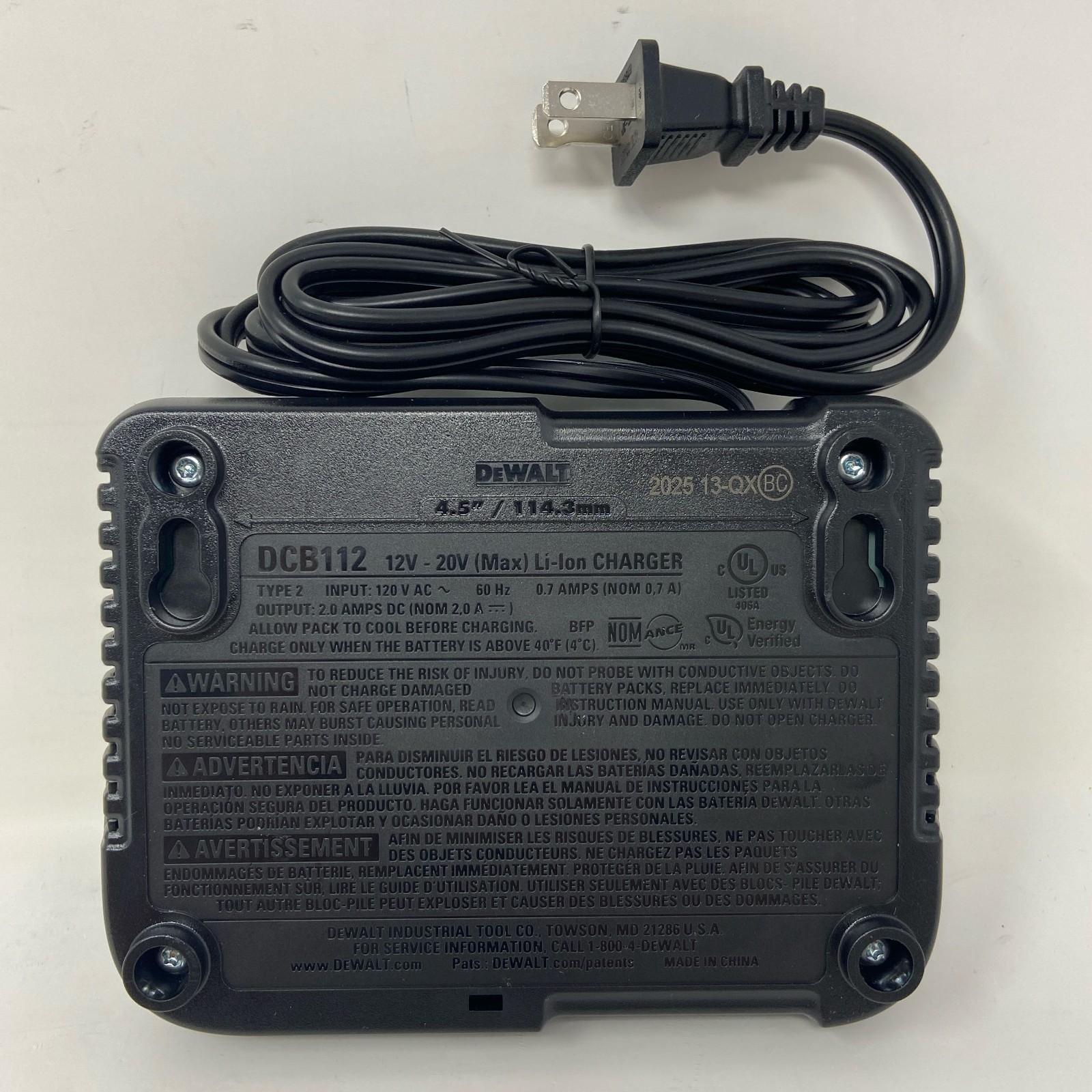 DEWALT DCB1104 12V/20V MAX 4A Battery Charger – Black/Yellow