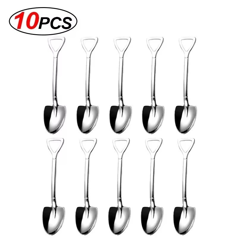 2/20PCS Stainless Steel Mini Dessert Spoons Coffee Tea Ice Cream Spoon Set