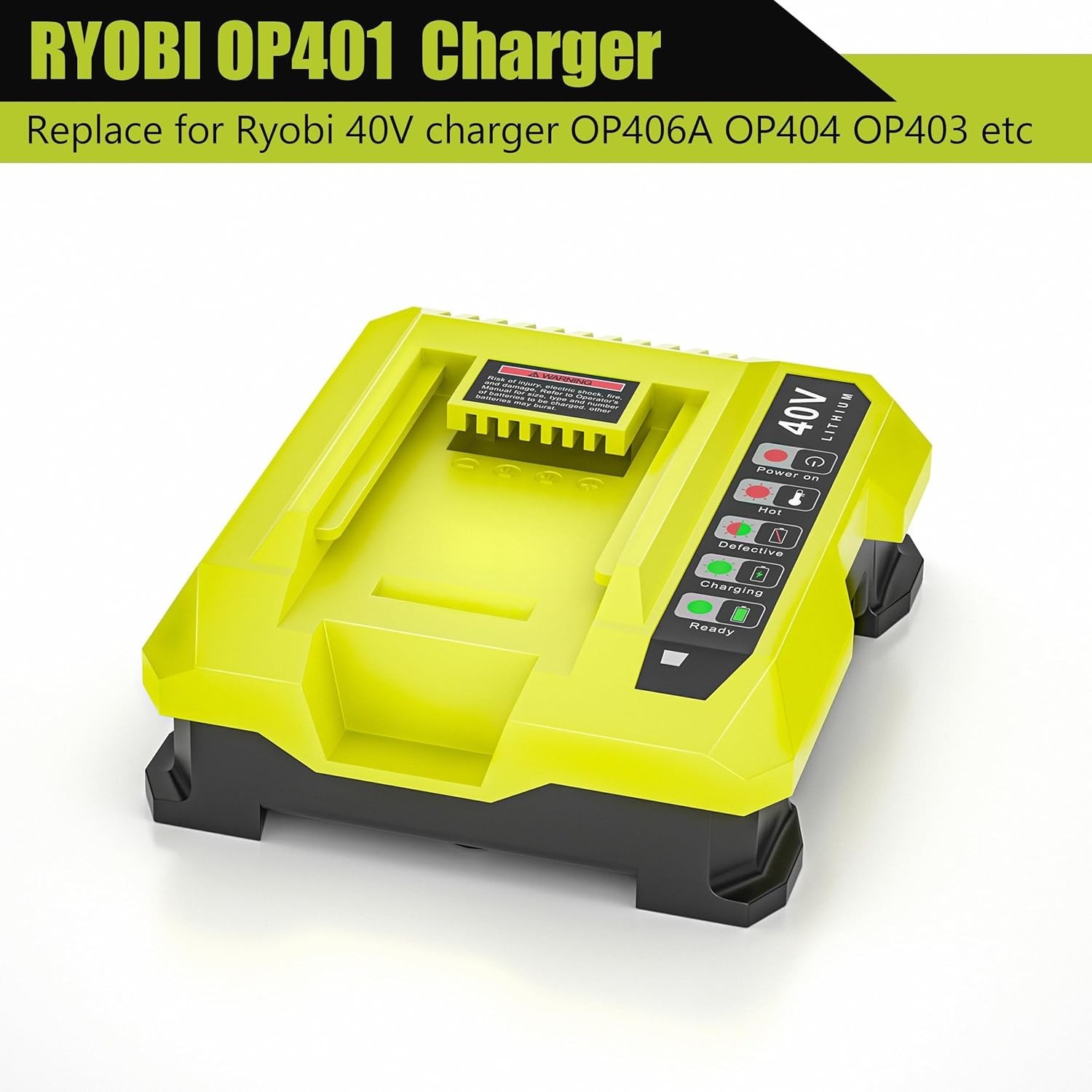40V Rapid Charger for Ryobi OP401S OP406A OP404 OP401 Battery Replacement