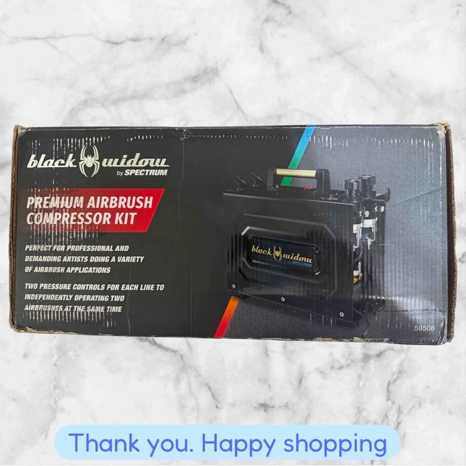 Black Widow Spectrum Professional Premium Airbrush Compressor Kit 59508 NEW SHIP
