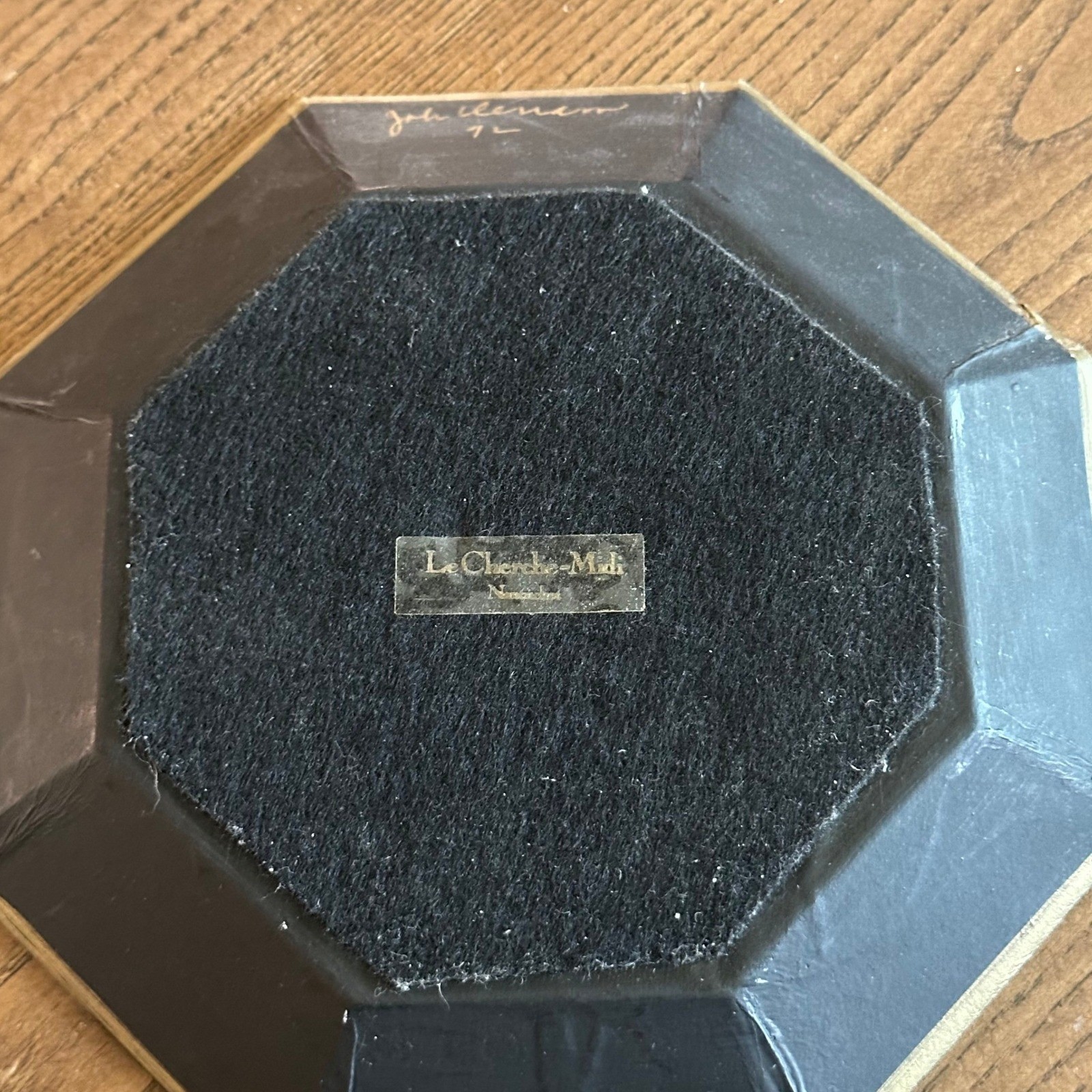 1992 John Derian Signed Octagon Beetle Decoupage Glass Tray 7 Inch Nantucket