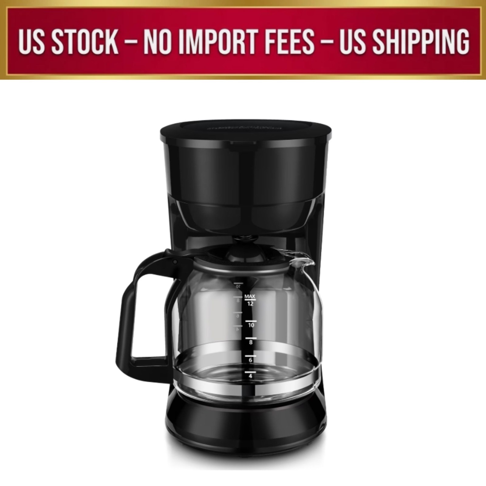Mainstays Black 12-Cup Drip Coffee Maker