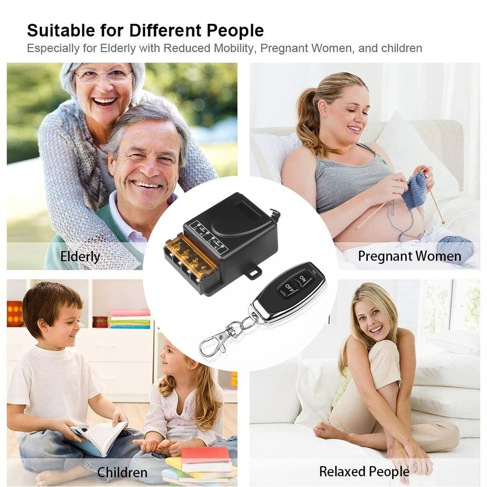 AC Wireless Remote 110V-240V 30A RF Relay Control Remote Switch 433Mhz Receiver