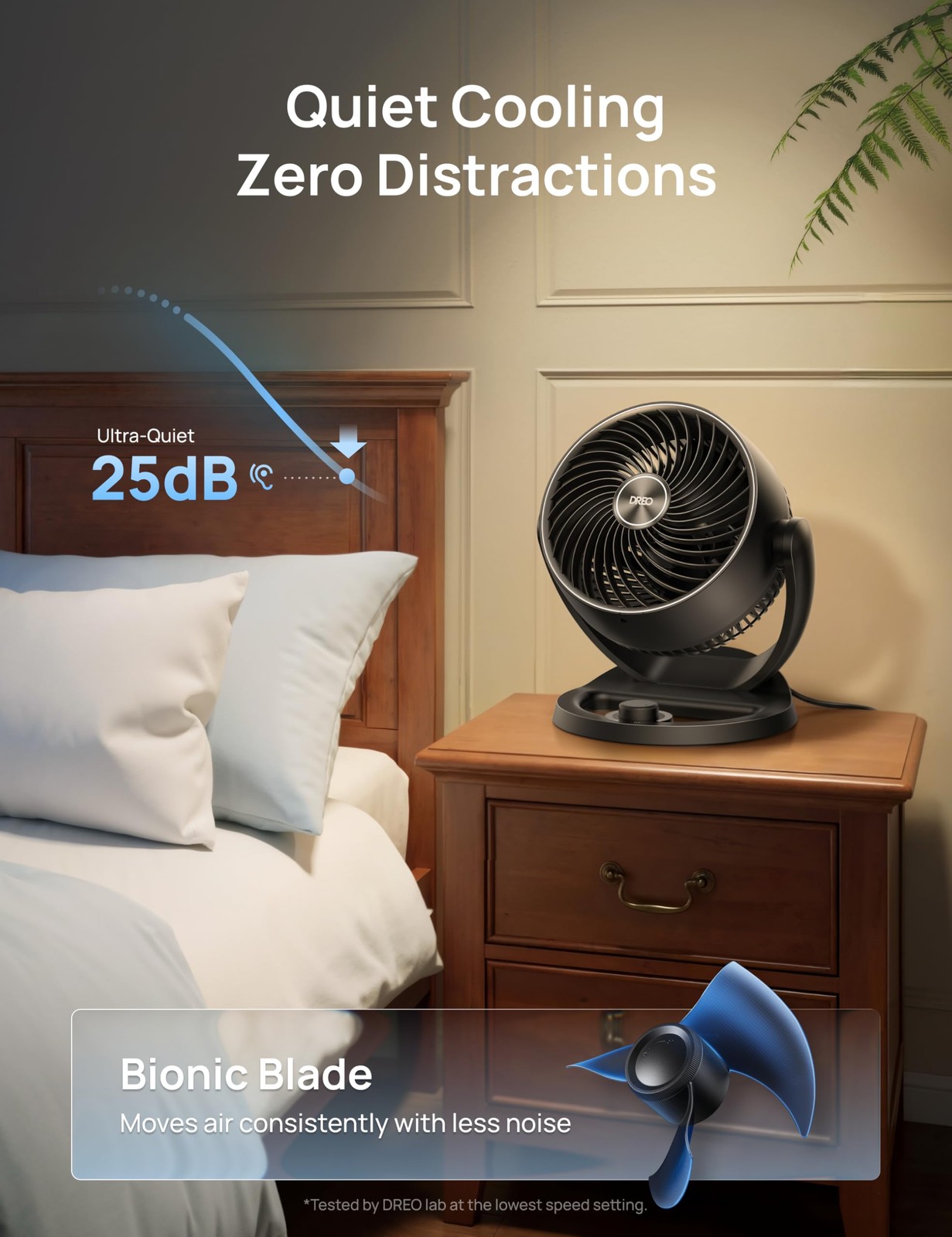 DREO Fan for Bedroom, 12 Inches, 70ft Powerful Airflow, 25db Quiet Table Air …