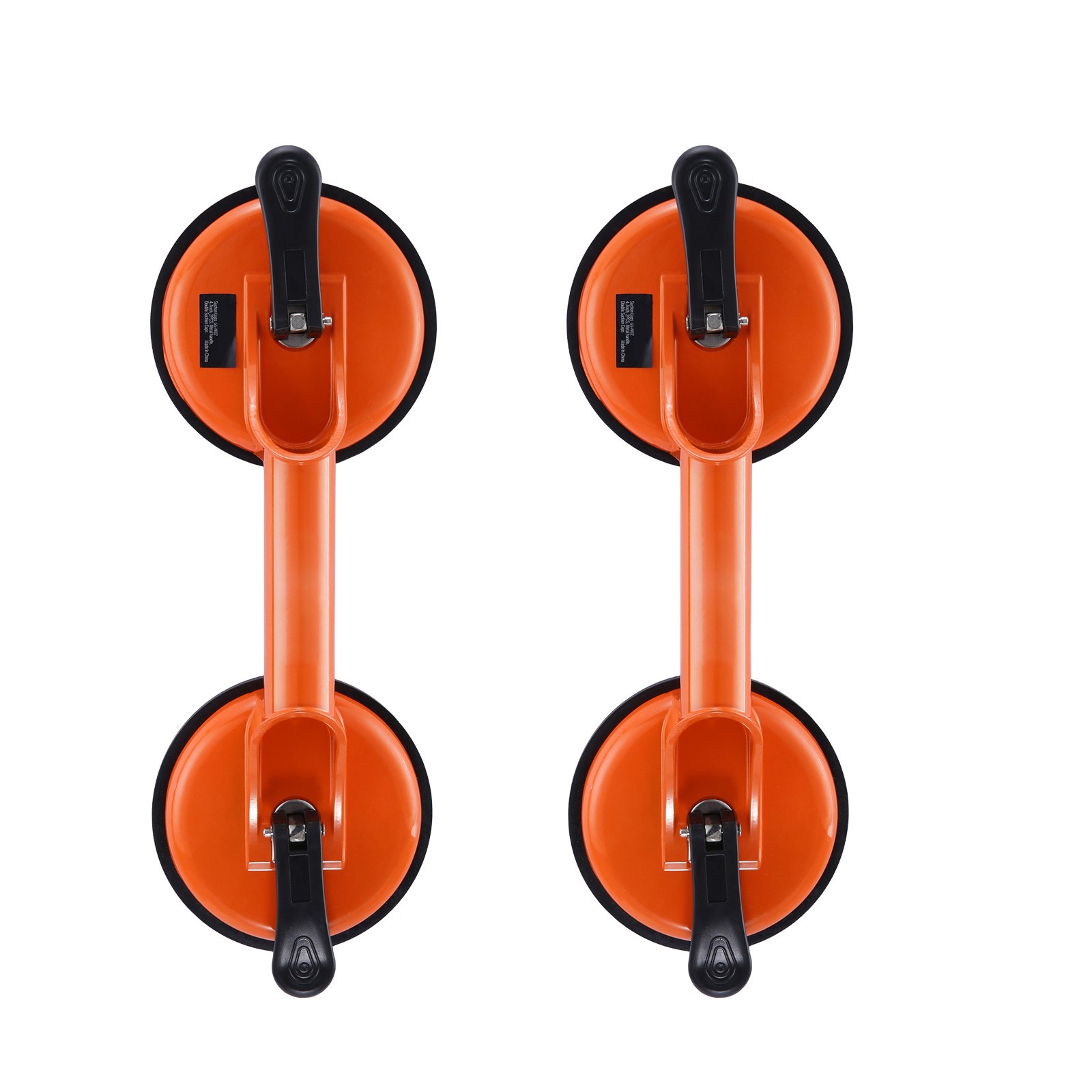 VEVOR Vacuum Suction Cup Double Glass Lifter 4.7″ 330 lbs 2 Pack Aluminum Handle