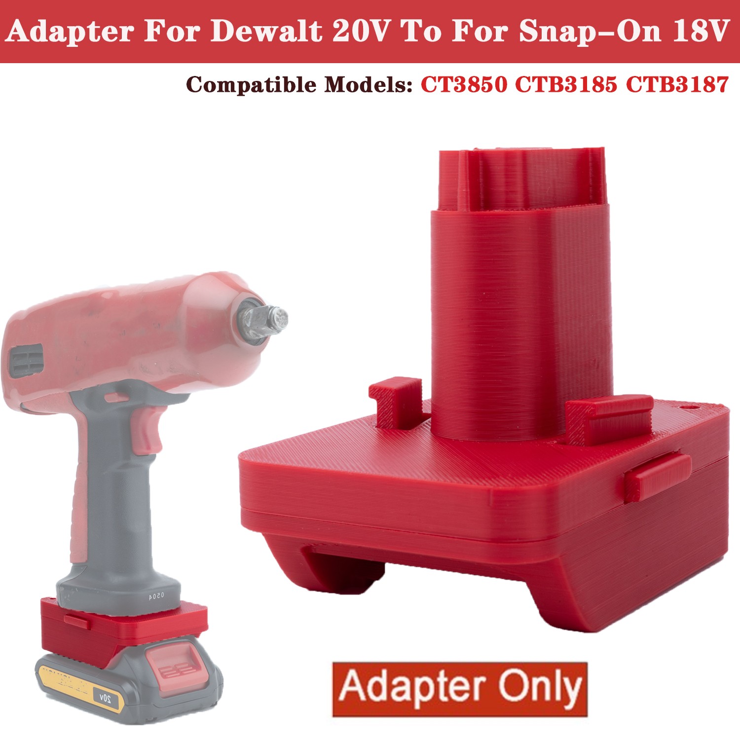 For Dewalt 20V Battery Adapter To For Snap-On 18V Tools CT3850 CTB3185 CTB3187