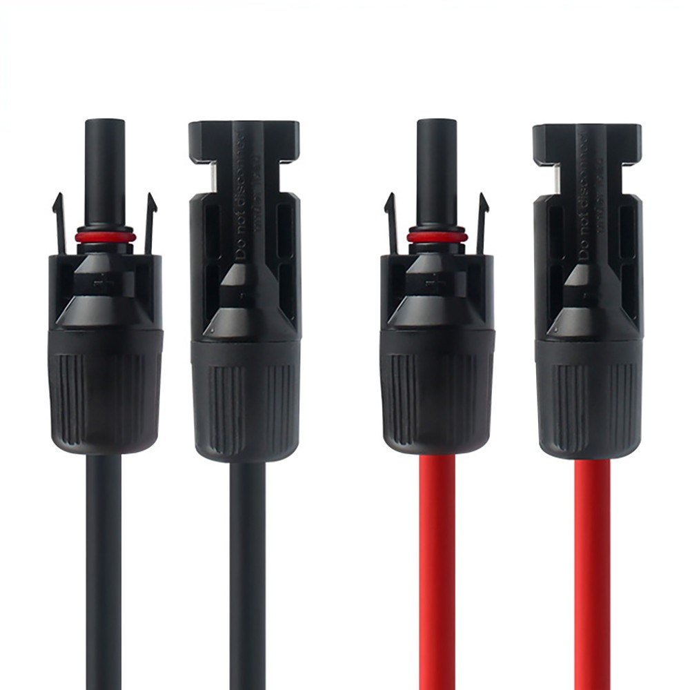 10AWG Black+Red Solar Panel Extension Cable 6.6FT-20FT Female & Male Connectors