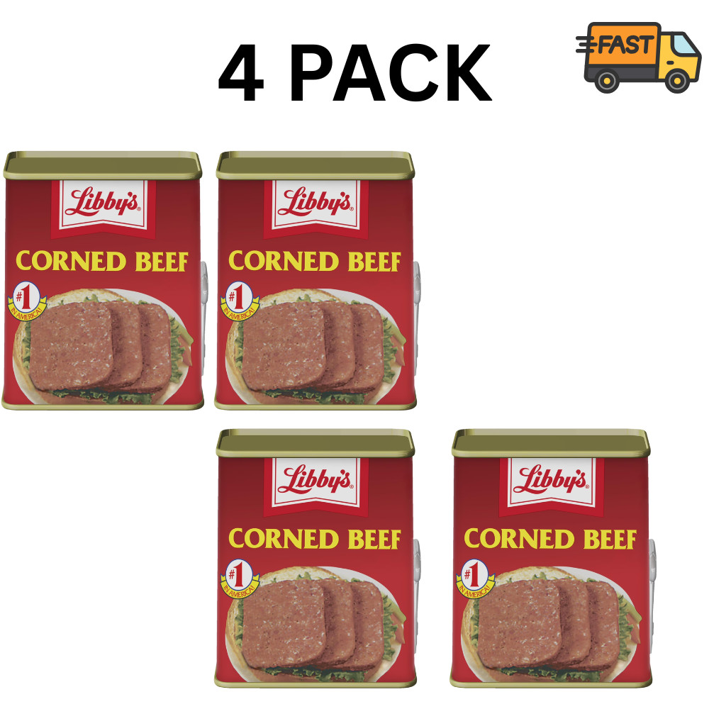 Libby’s Corned Beef 12 oz Can 4 Pack Shelf Stable High Protein Meat