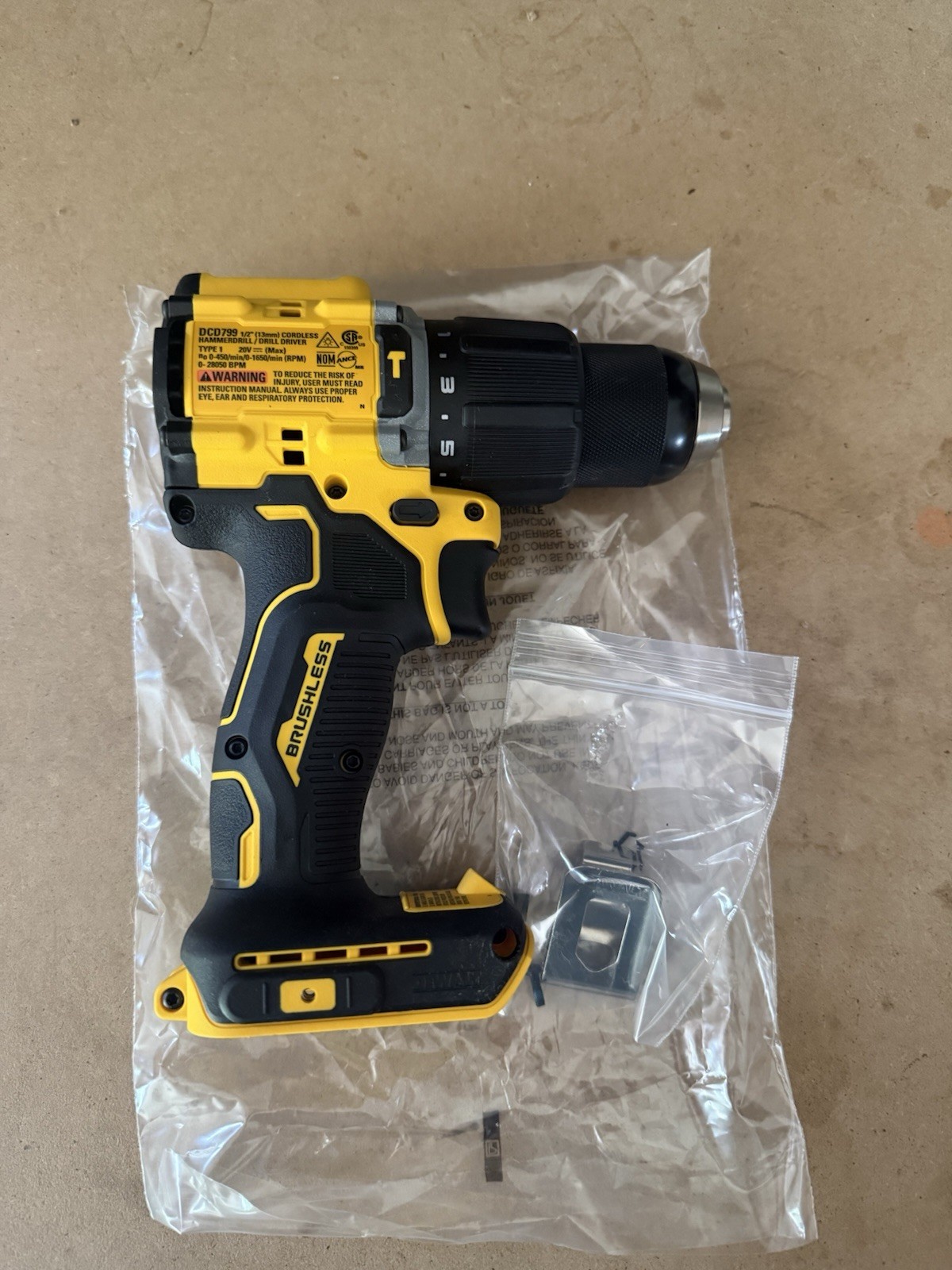 Dewalt DCD799 20V Max 1/2″ Atomic Brushless Hammer Drill Driver TOOL ONLY