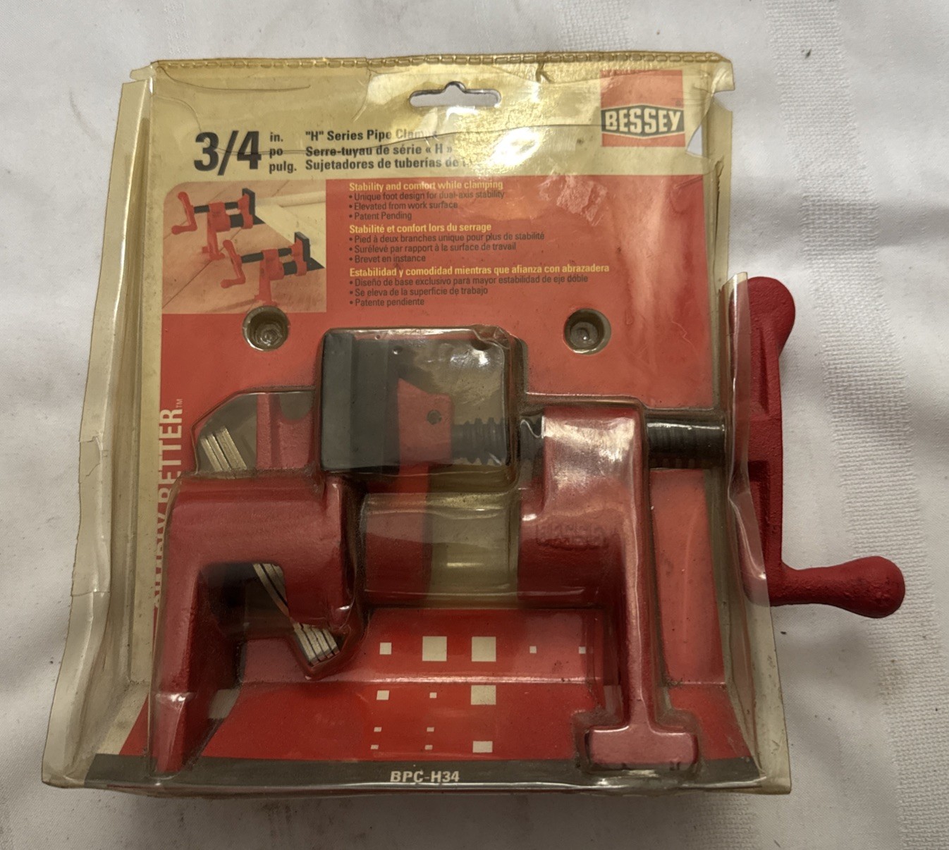 Bessey BPC-H34 3/4 in H Style Pipe Clamp – Red