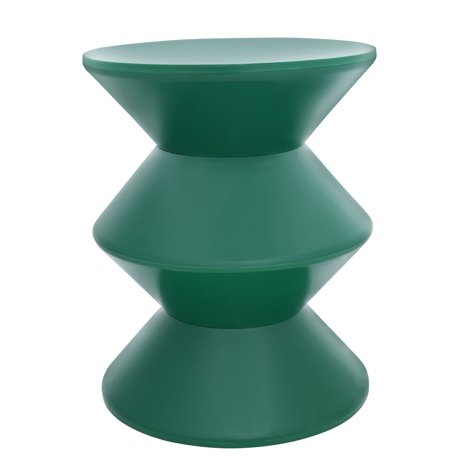 Hourglass Round Side Table 36 × 45 cm (14.2 × 17.7 in) Green PET