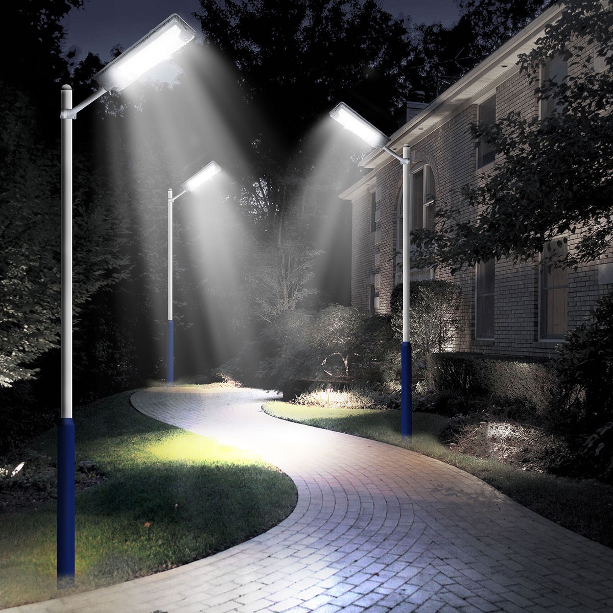 LED 2000W Commercial Solar Street Lights Outdoor Dusk to Dawn parking lot light