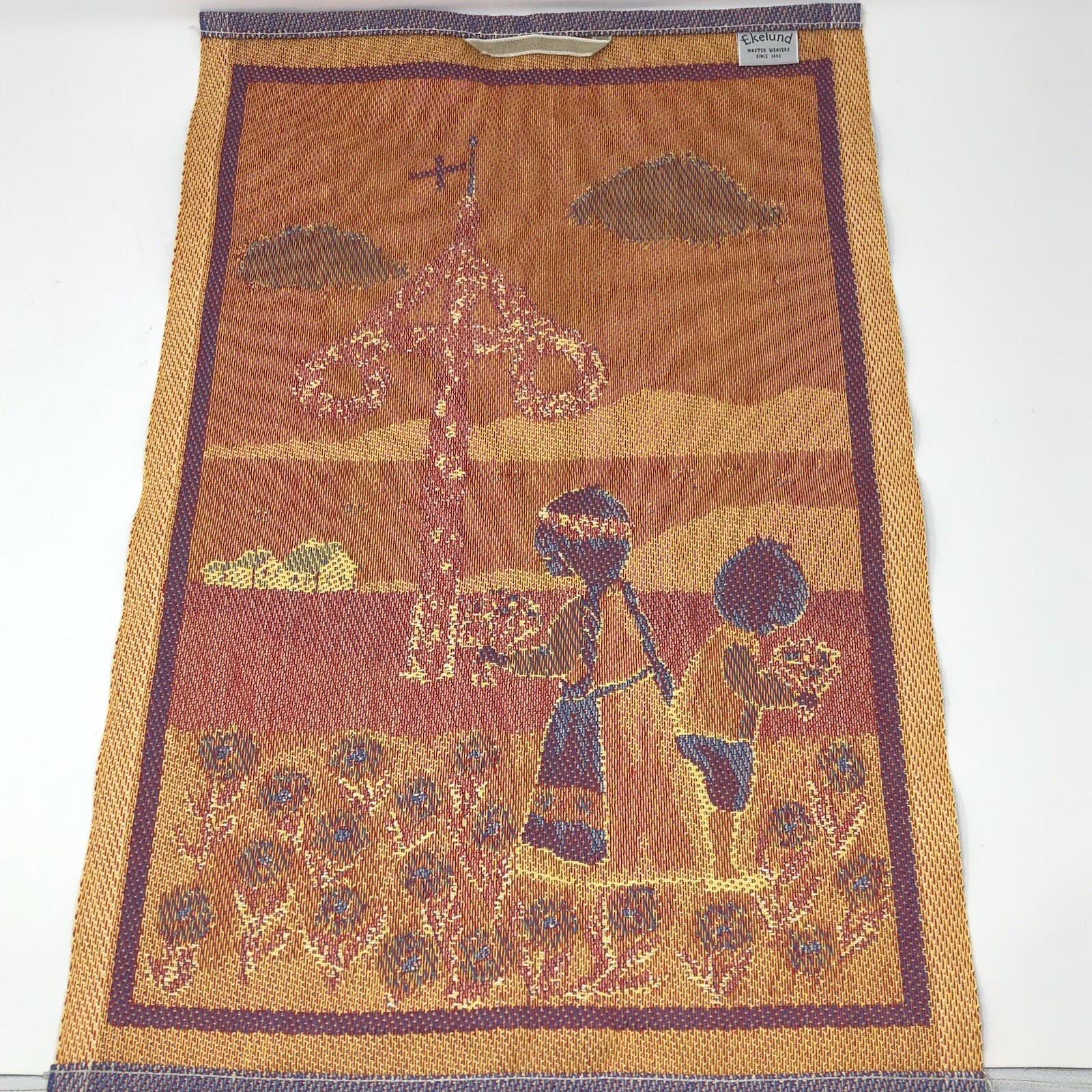 Ekelund Svensk Sommar Marianne Welander Woven Tea Towel Wall Hanging Children
