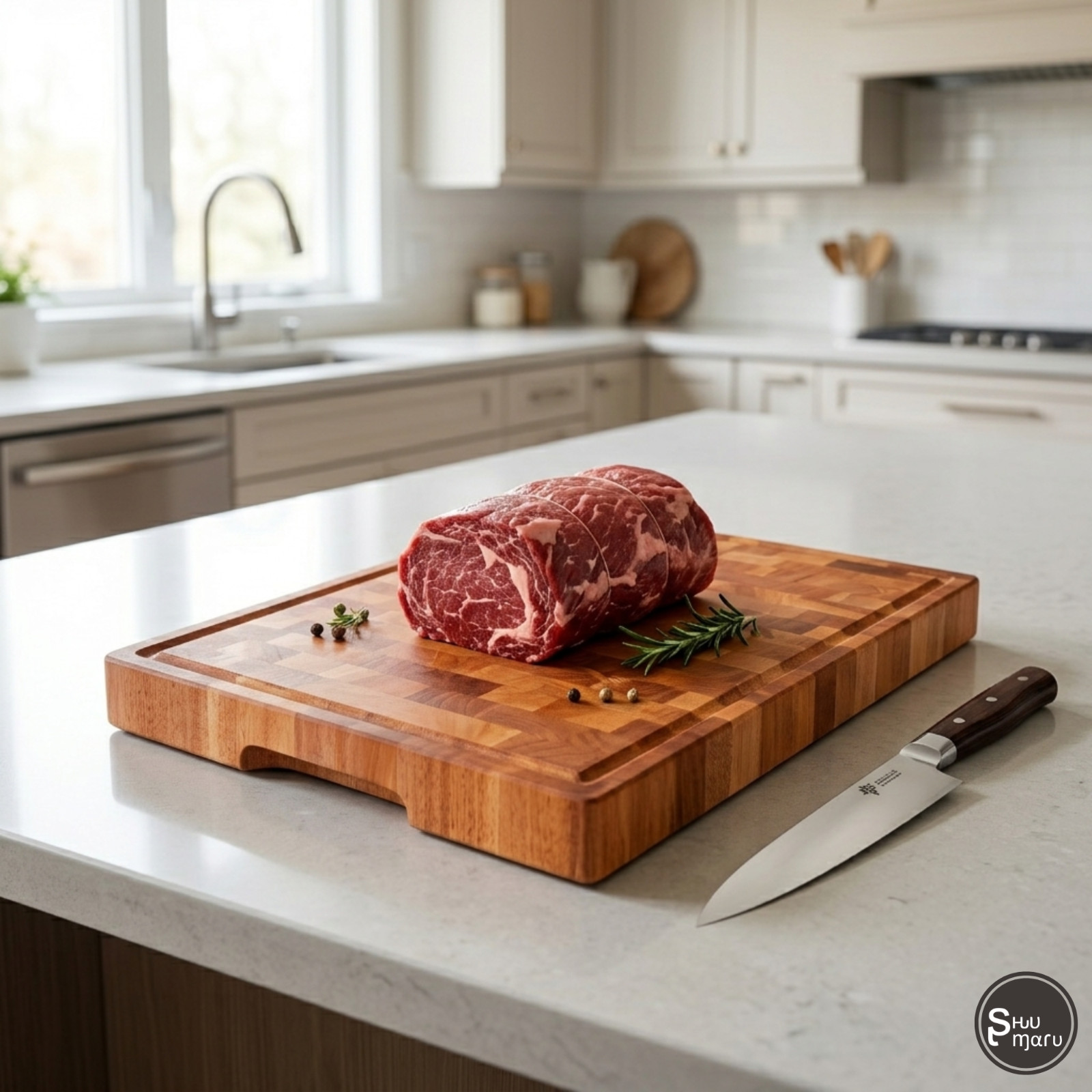 Personalized Mahogany End-Grain Wood Cutting Board – 17×13×1.6″ Butcher Block