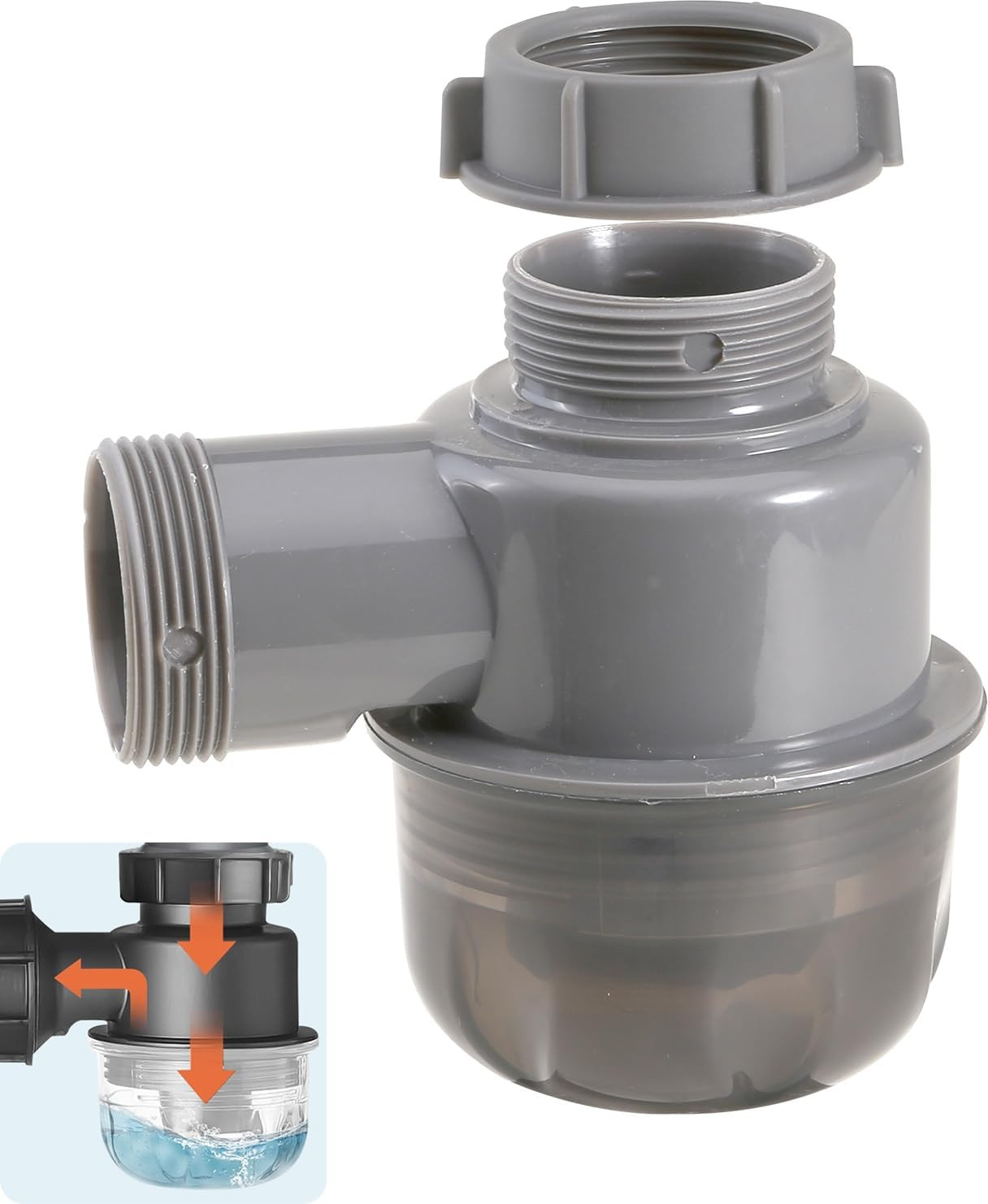 Sink Trap 1 1/2” P-Trap Replacement Upgrade Visible Removable Easy to Clean Dra