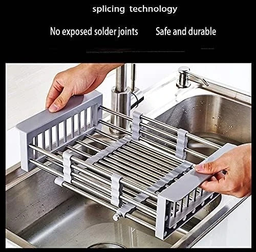 Expandable Over Sink Kitchen Rack Stainless Steel Dish Drying Drainer Adjustable