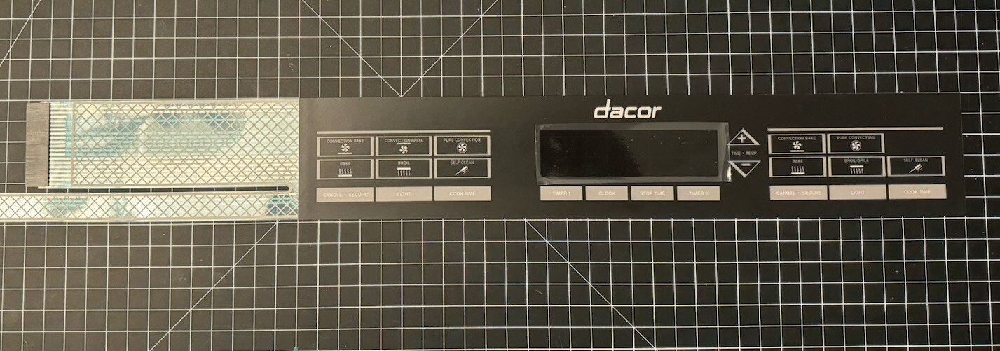 62310 de81-08133a NEW DACOR OVEN TOUCH PANEL INLAY. 1 Year Warranty