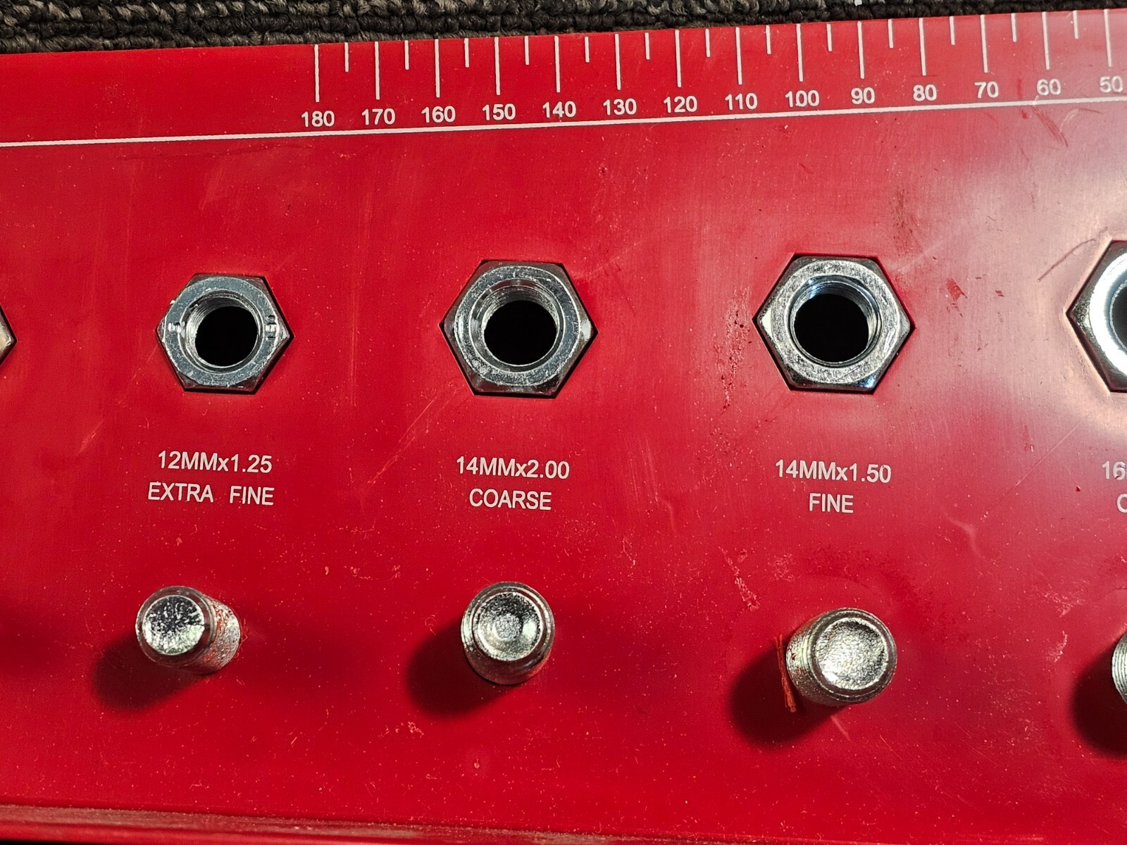 Monster Fastener Bolts GENUINE Fastener Gauge Bolt Metric Red Tool 89986