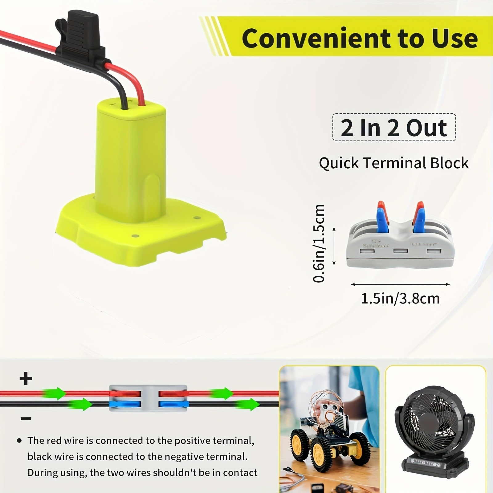 2 Pack for Power Wheel Battery Adapter Compatible with Ryobi 18V ONE+ Batteries