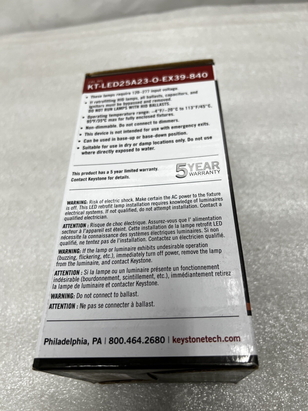 Keystone KT-LED25A23-O-EX39-840 LED Bulb