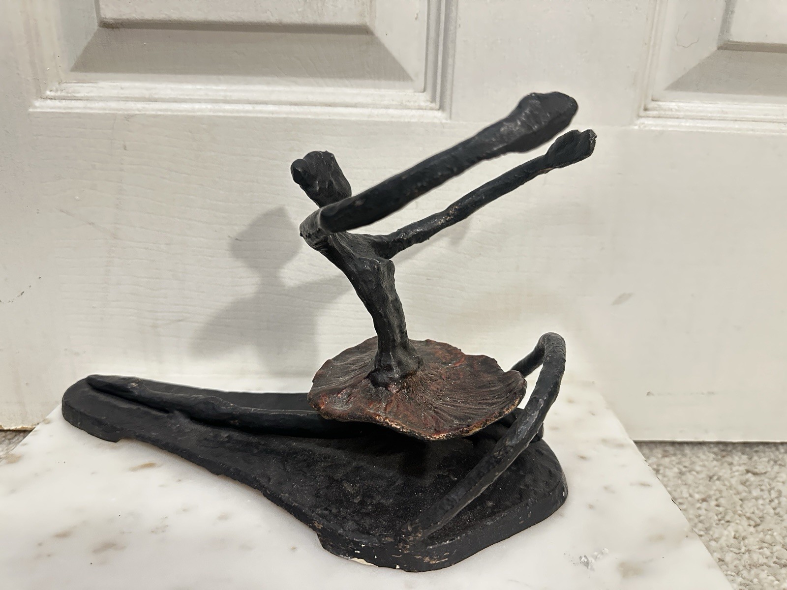 Heavy Black Cast Iron Ballerina Wine Bottle Holder 10” X 7” 3.5lbs