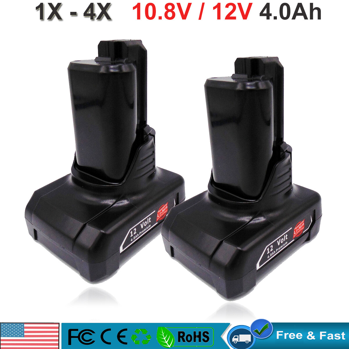 for Bosch 12V Max 10.8V 4.0Ah Li-ion Battery GBA BAT420 BAT411 GBA12V30 GSB GDR