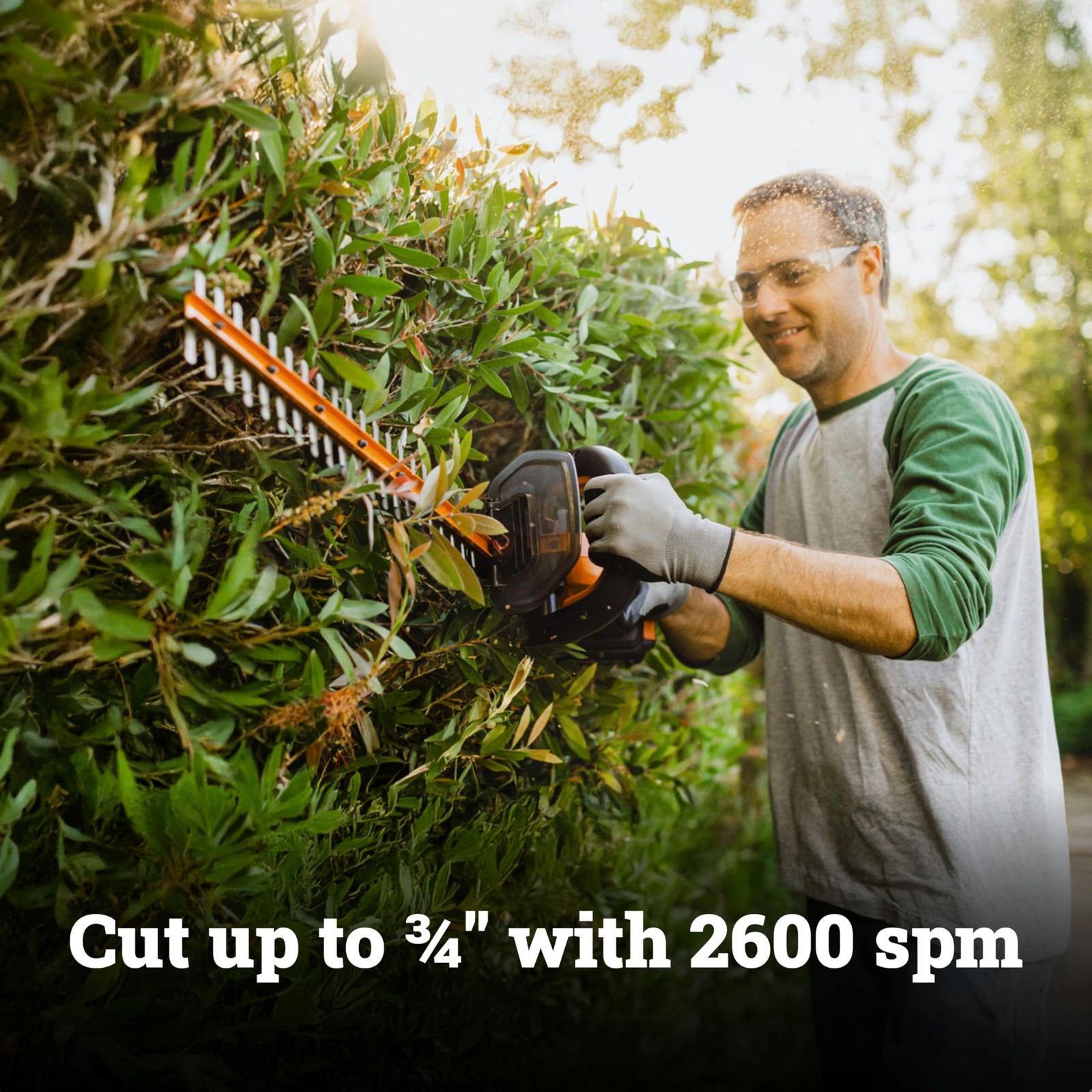 WORX 22″ Cordless Hedge Trimmer, Electric Hedge Trimmer with DualAction Blad…