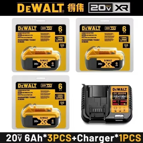 DEWALT Genuine 20V MAX FLEXVOLT 5Ah/6Ah Battery + Charger DCB606 DCB205 DCB206