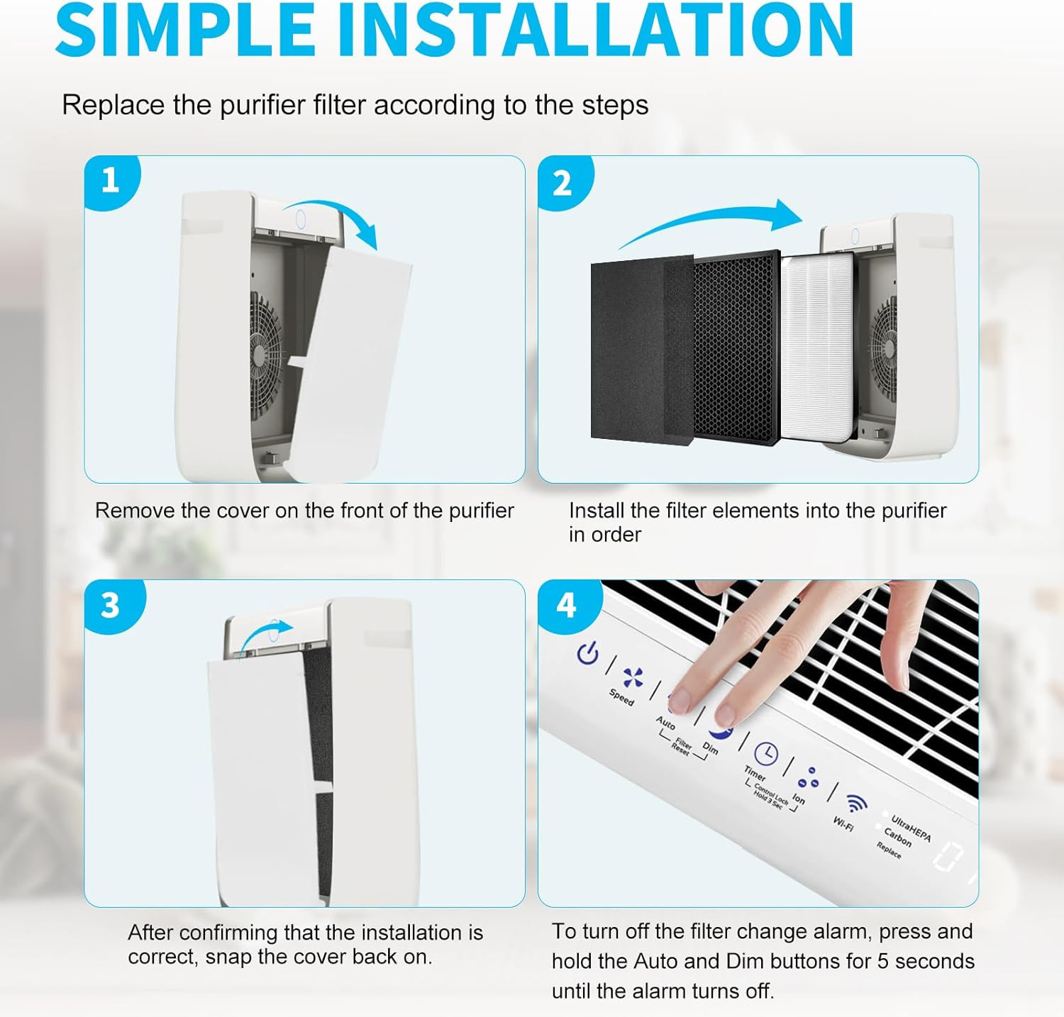 7-Pack Replacement Filters for Air Doctor 3000/3500 Air Purifiers