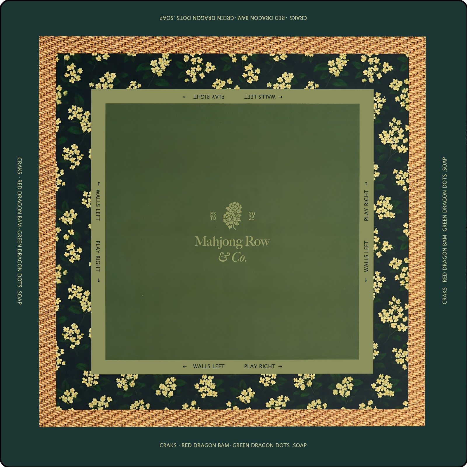 American Mahjong Diatomite Table Mat Non Slip Silent Rubber Base