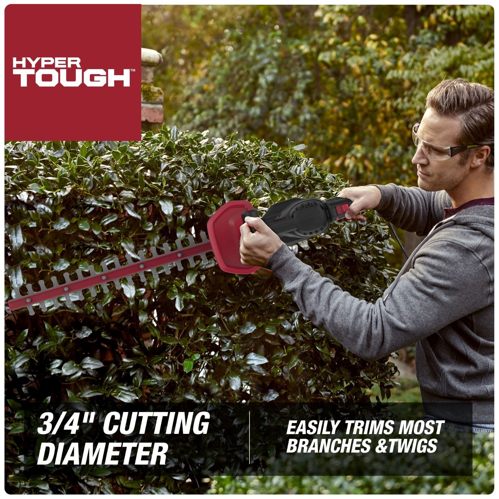 Hyper Tough 3.7-Amp 20 in. Corded Electric Hedge Trimmer HT21-401-002-02 [New]