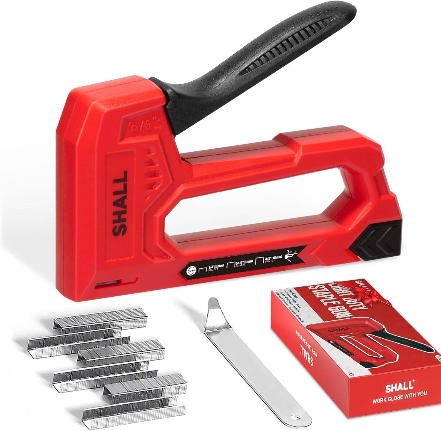 SHALL Light Duty Staple Gun for Wood – with 1600pcs JT21 Staples