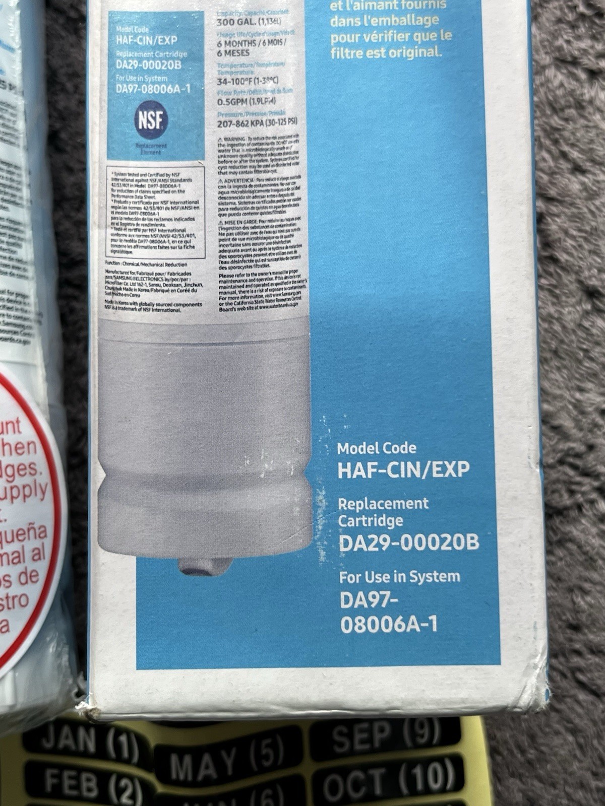 Samsung DA29-00020B HAF-CIN/EXP Refrigerator Ice & Water Filter Genuine New