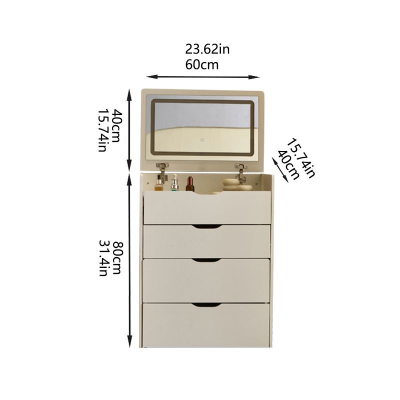 3 – in – 1 Vanity Desk with Mirror And Lights, Small Vanity Desk Set with