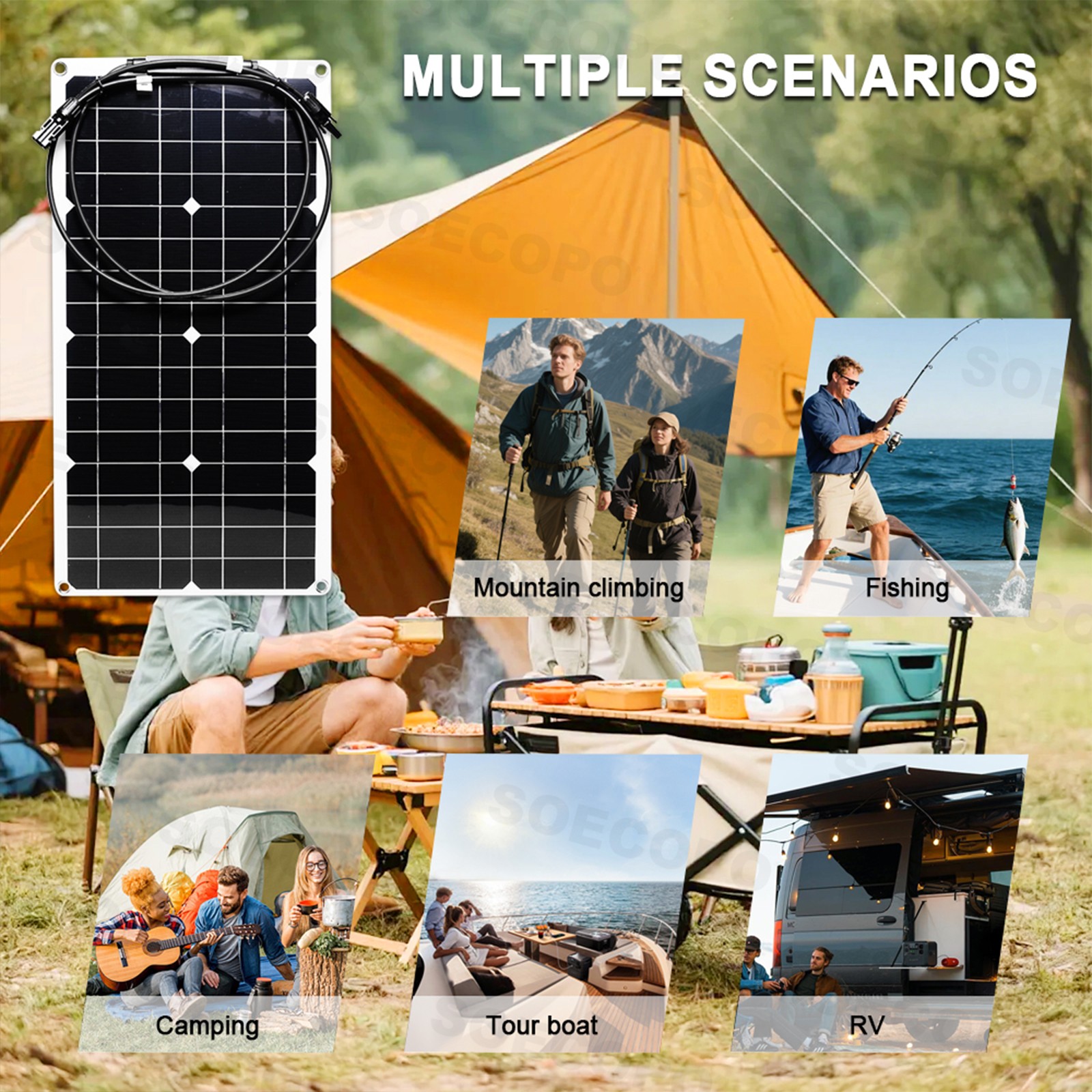 2000W Solar Charging Kit 2 x1000W High-Efficiency Panels + Y-Cable Home/OutdooGP