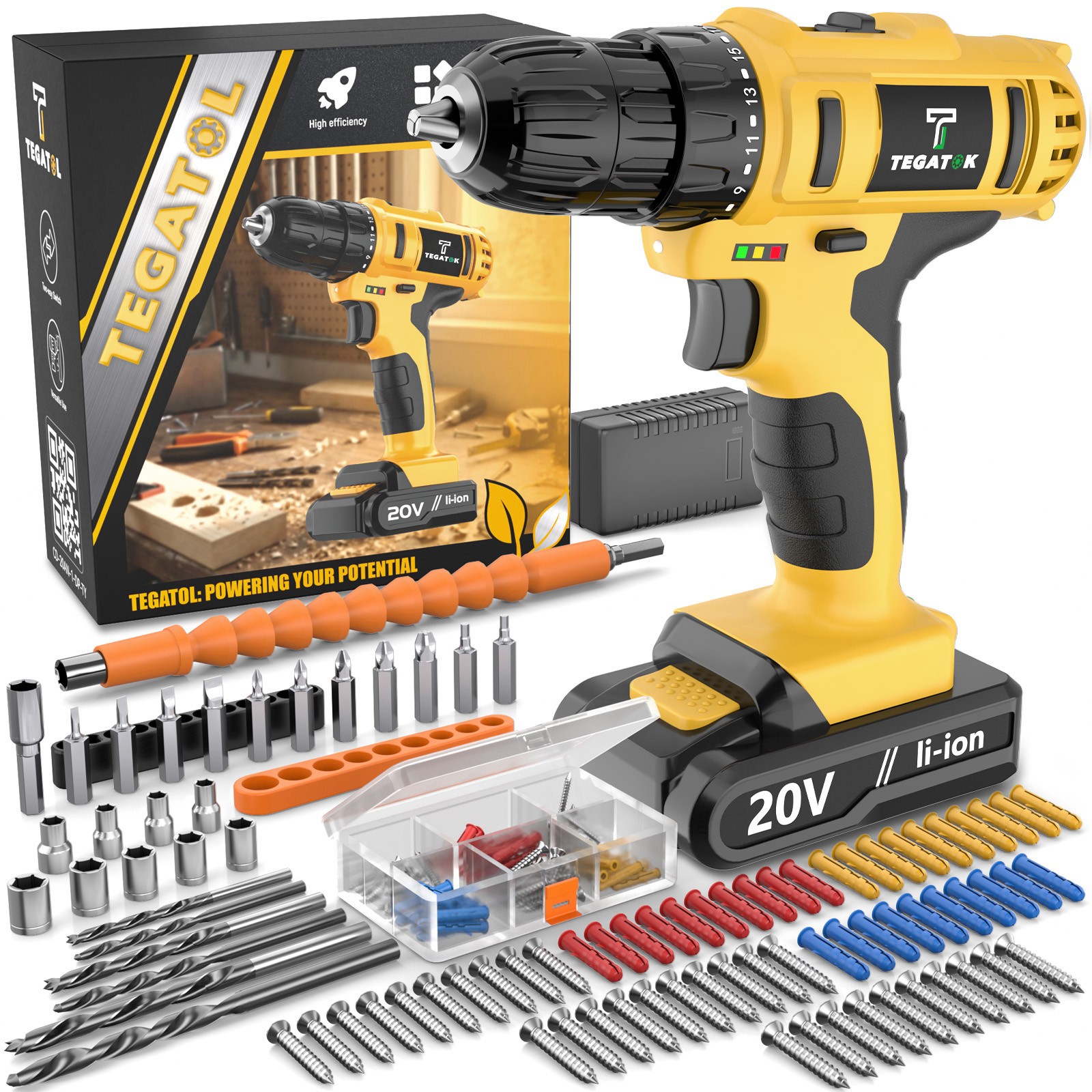 Electric Drill ToolBox Set | Cordless Rechargeable Electric Drill Tool Set
