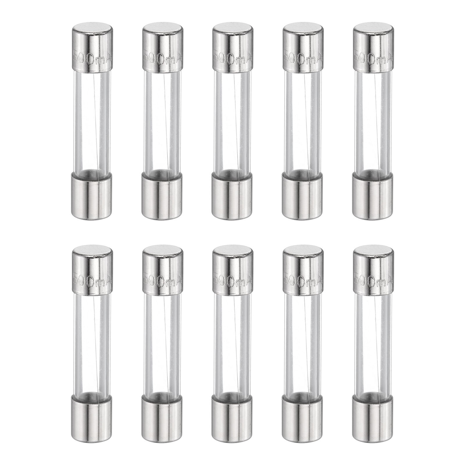 10pcs Glass Fuses Fast Blow 0.5A 250 Volt 6x30mm Fast Acting Fuse