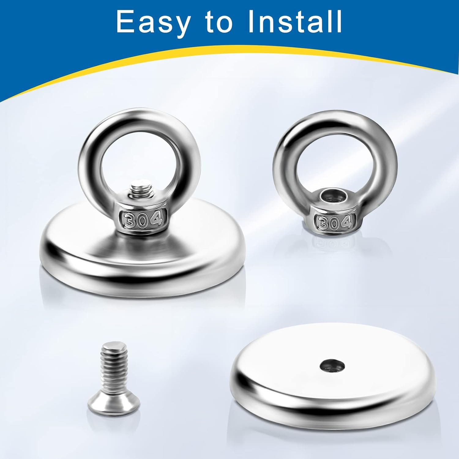 Strong Magnetic Hooks 6 Pack, 100 Lbs (45 KG) Pulling Force Rare Earth Neodymium